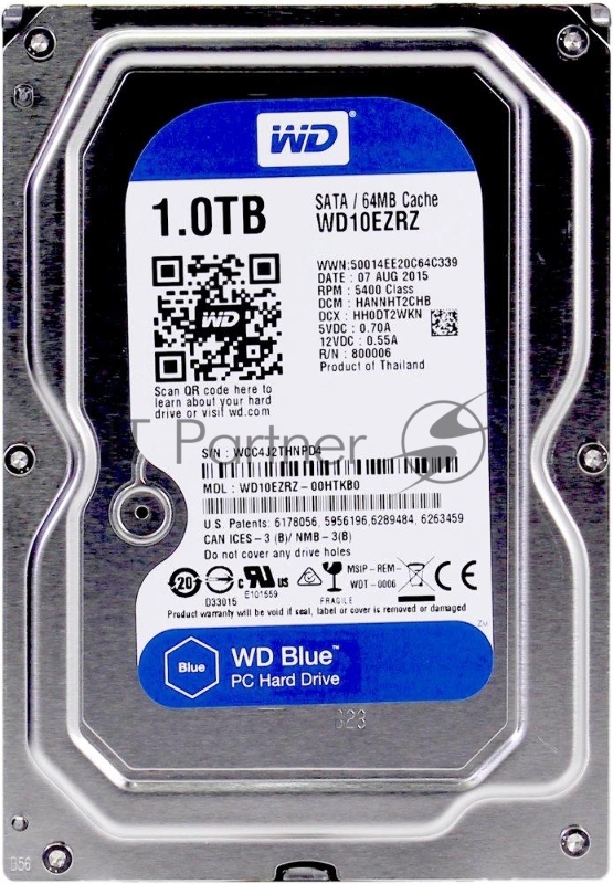 Жесткий диск 1TB WD Caviar Blue (WD10EZRZ) {Serial ATA III, 5400 rpm, 64Mb buffer}