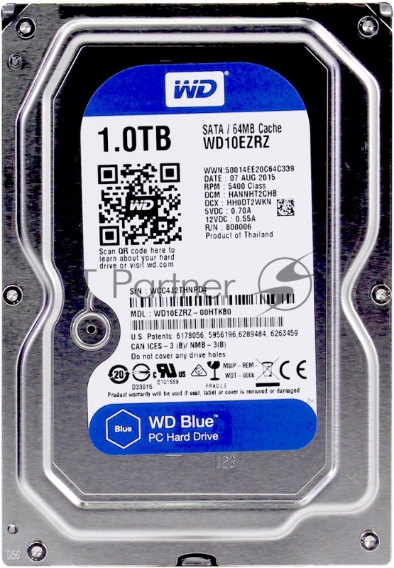 Жесткий диск 1TB WD Caviar Blue (WD10EZRZ) {Serial ATA III, 5400 rpm, 64Mb buffer}