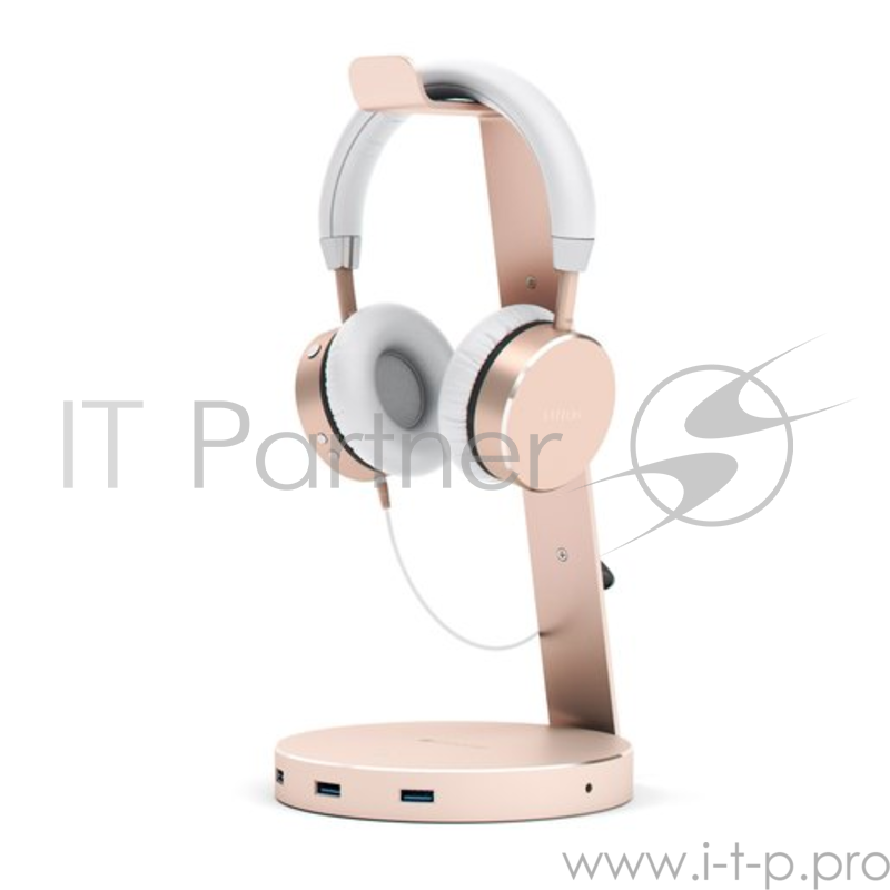 Беспроводные накладные наушники Satechi Bluetooth Aluminum Wireless Headphones. Цвет розовое золото.