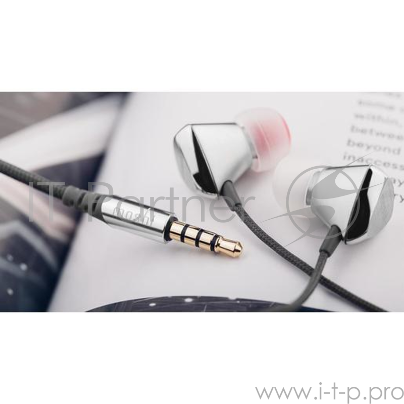 Наушники-гарнитура внутриканальные проводные Moshi Vortex. Цвет серебряный.