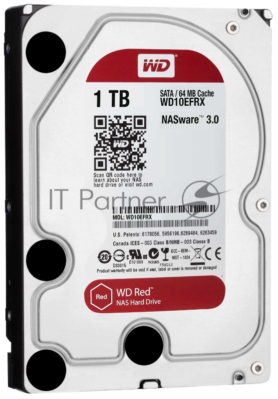 Жесткий диск 1TB WD Red (WD10EFRX) {Serial ATA III, 5400- rpm, 64Mb, 3.5