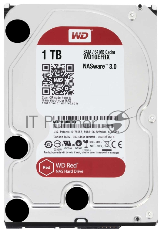 Жесткий диск 1TB WD Red (WD10EFRX) {Serial ATA III, 5400- rpm, 64Mb, 3.5
