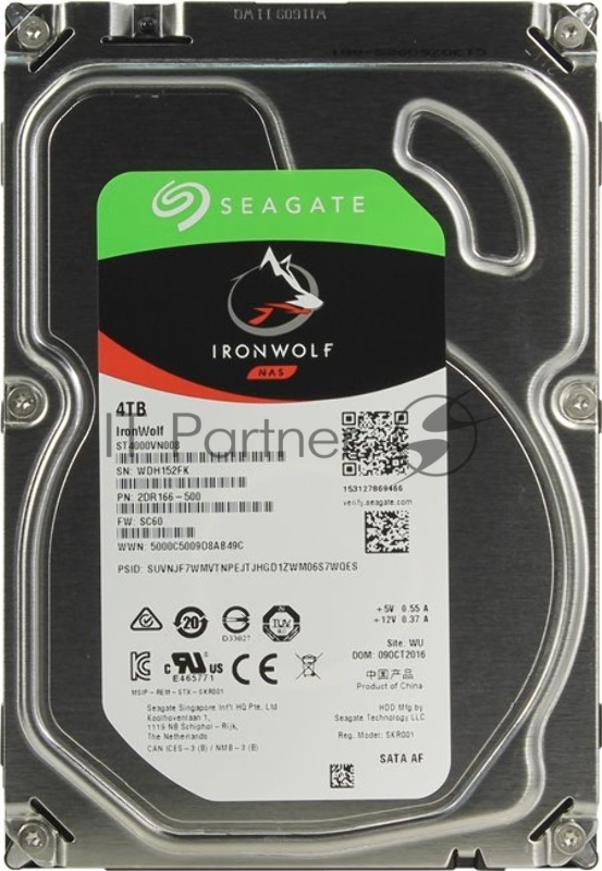 Жесткий диск 4TB Seagate Ironwolf (ST4000VN008) {SATA 6.0Gb/s, 5900 rpm, 64mb buffer, 3.5