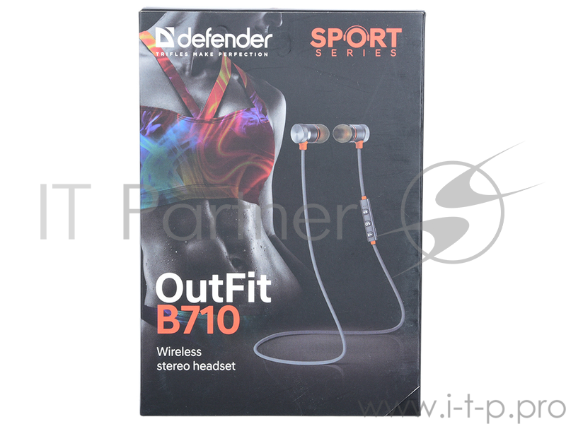 Гарнитура Defender OutFit B710 черный+оранжевый, Bluetooth