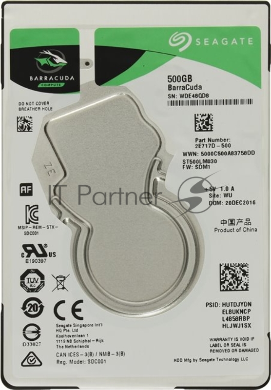 Жесткий диск 500Gb Seagate Mobile Barracuda Guardian(ST500LM030) {SATA 6.0Gb/s, 5400 rpm, 128 mb}