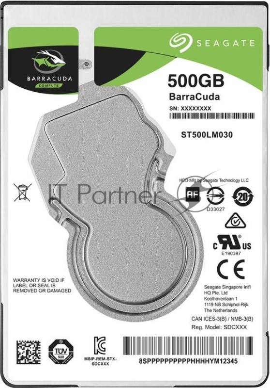Жесткий диск 500Gb Seagate Mobile Barracuda Guardian(ST500LM030) {SATA 6.0Gb/s, 5400 rpm, 128 mb}