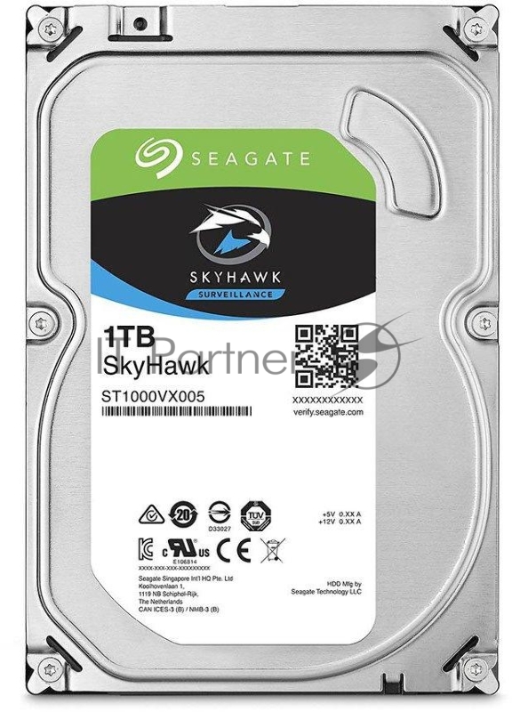Жесткий диск 1TB Seagate Skyhawk (ST1000VX005) {Serial ATA III, 5900 rpm, 64mb, для видеонаблюдения} 3.5