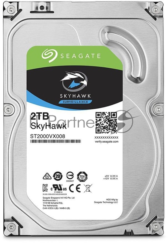 Жесткий диск 2TB Seagate Skyhawk (ST2000VX008) {Serial ATA III, 5900 rpm, 64mb,3.5, для видеонаблюдения}