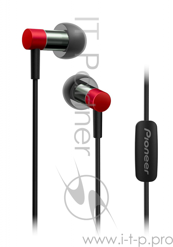 Наушники вкладыши Pioneer SE-CH3T-R 1.2м черный/красный проводные (в ушной раковине)