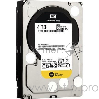 Жесткий диск WD Original SATA-III 4Tb WD4002FYYZ Gold (7200rpm) 128Mb 3.5