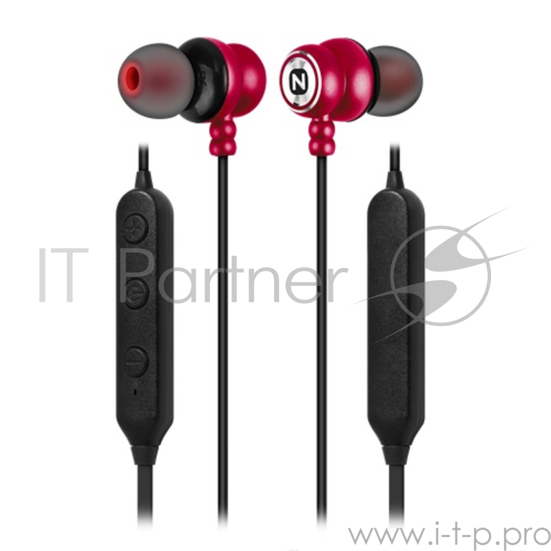 Беспроводная стереогарнитура Nobby Comfort S-100, NBC-BH-42-90, BT 4.2, металлическая, красный
