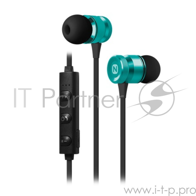 Беспроводная стереогарнитура Nobby Practic B-050, NBP-BH-41-84, BT 4.1, металл., изумруд