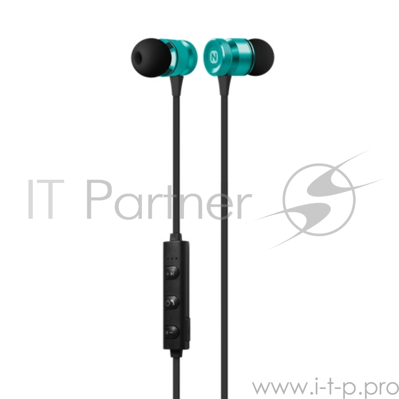 Беспроводная стереогарнитура Nobby Practic B-050, NBP-BH-41-84, BT 4.1, металл., изумруд