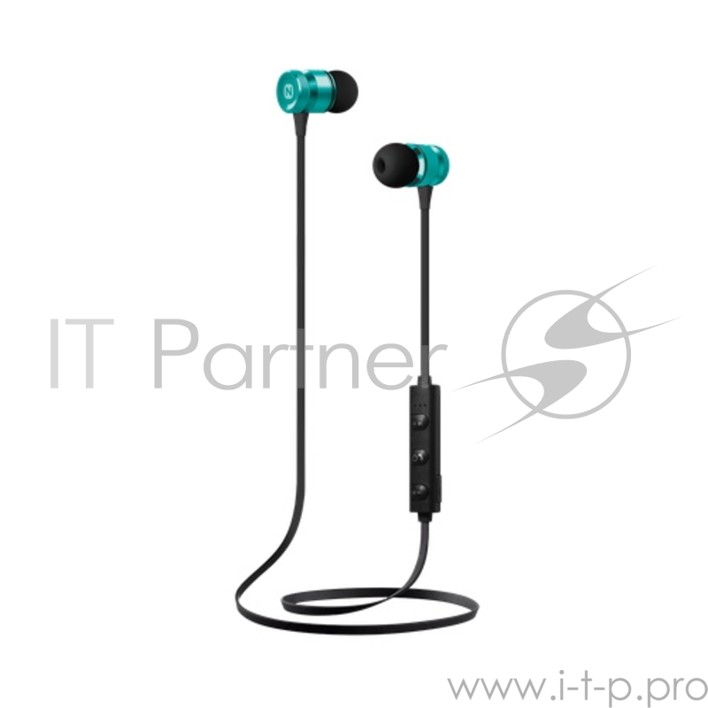 Беспроводная стереогарнитура Nobby Practic B-050, NBP-BH-41-84, BT 4.1, металл., изумруд