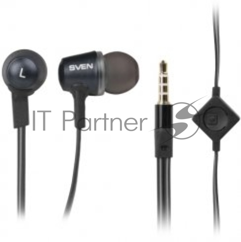 Наушники SVEN E-290M, чёрный-серый с микрофоном