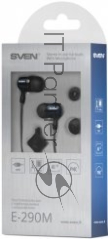 Наушники SVEN E-290M, чёрный-серый с микрофоном