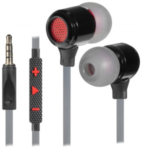 Гарнитура Defender Pike черный + красный, кабель 1,2 м