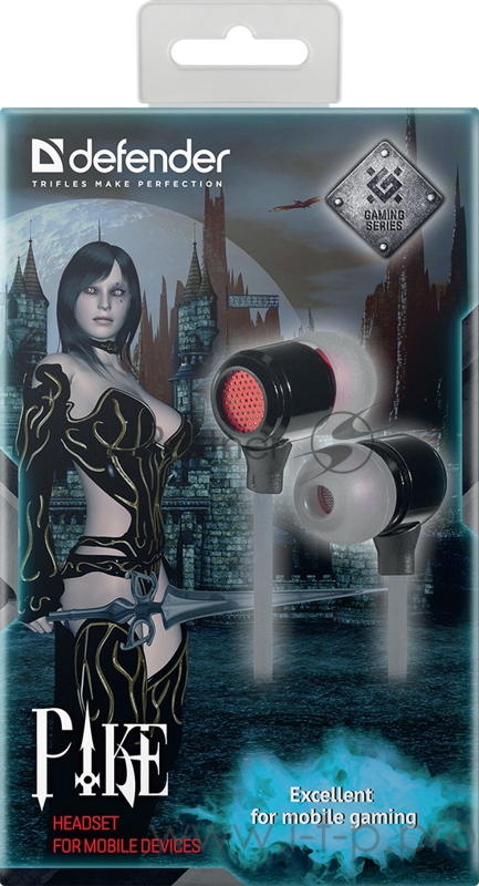 Гарнитура Defender Pike черный + красный, кабель 1,2 м