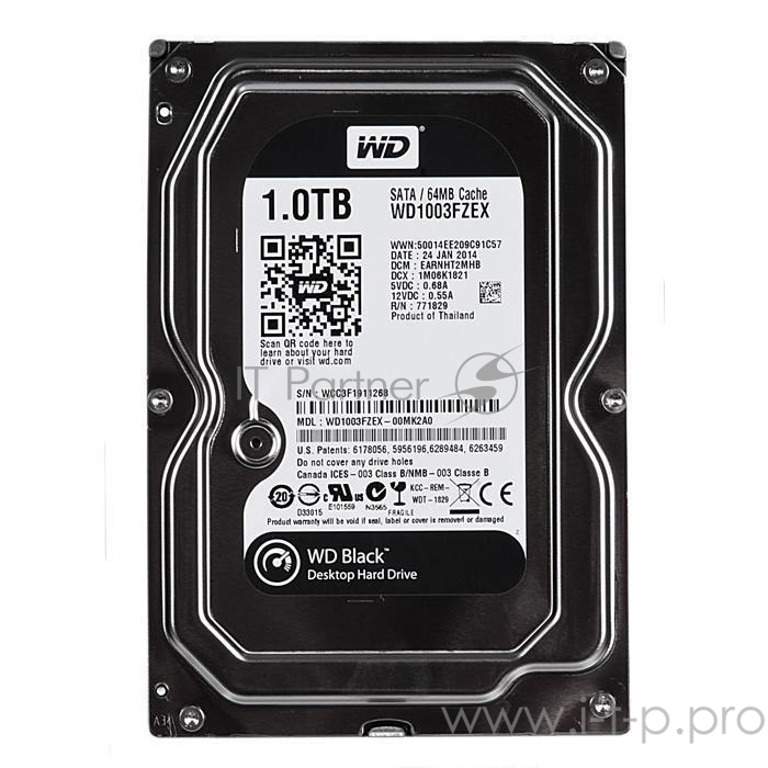 Жесткий диск 1TB WD Caviar Black (WD1003FZEX) {Serial ATA III, 7200 rpm, 64Mb buffer}
