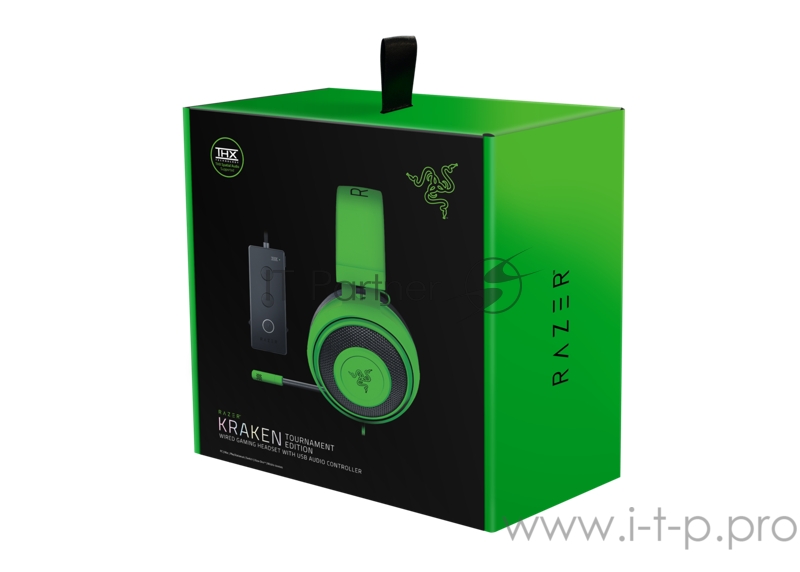 Гарнитура Razer Kraken TE Зелёная Razer Kraken Tournament Edition - Wired Gaming Headset with USB Audio Controller - Green - FRML Packaging