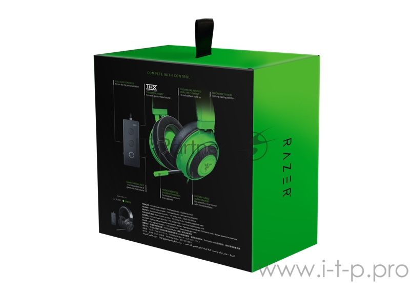 Гарнитура Razer Kraken TE Зелёная Razer Kraken Tournament Edition - Wired Gaming Headset with USB Audio Controller - Green - FRML Packaging