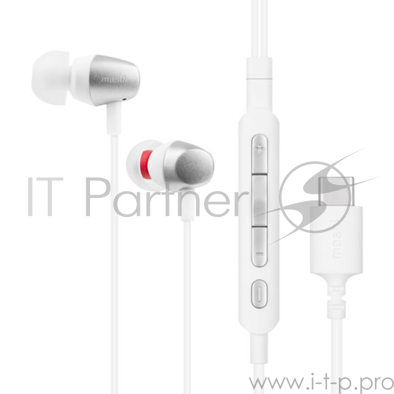 Наушники-гарнитура Moshi Mythro, разъем Type-C. Цвет серебряный.