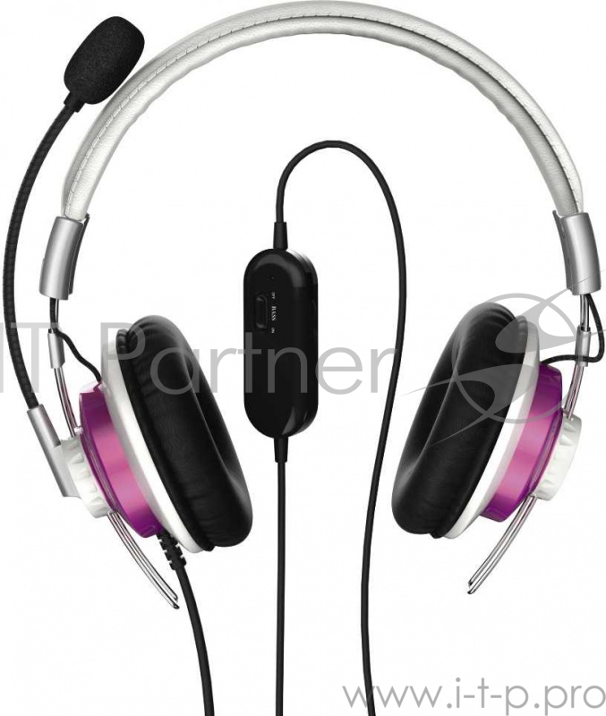 Наушники с микрофоном Hama Style белый/бордовый 2м мониторы оголовье (00139911)