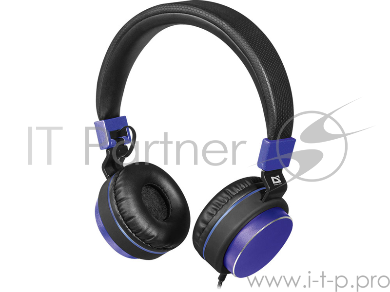 Гарнитура Defender Accord-165 черный+синий, кабель 1,2 м