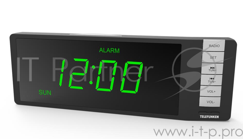 Часы с радиоприемником TELEFUNKEN TF-1507 (черный с зеленым)