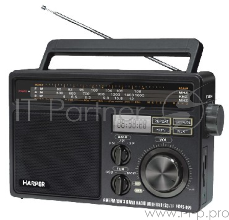 Радиоприемник HARPER HDRS-099 (Дисплей USB SD карта радио)