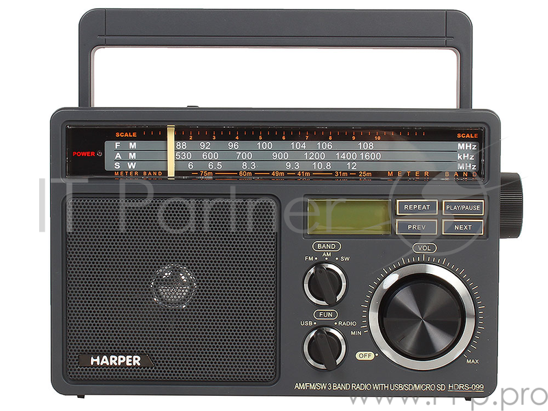 Радиоприемник HARPER HDRS-099 (Дисплей USB SD карта радио)