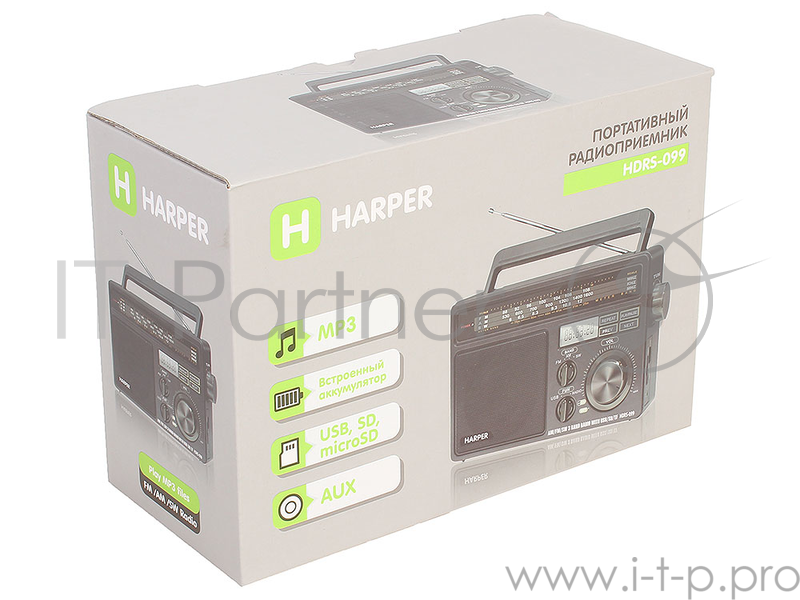 Радиоприемник HARPER HDRS-099 (Дисплей USB SD карта радио)