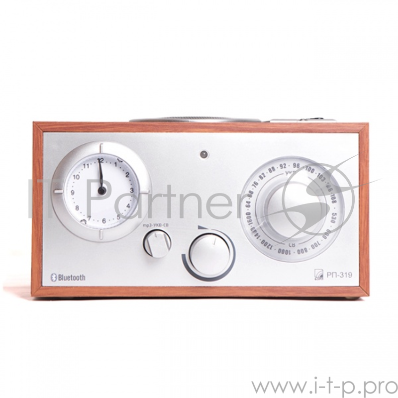 Радиоприемник портативный Сигнал БЗРП РП-319 дерево темное/серебристый USB SD/microSD