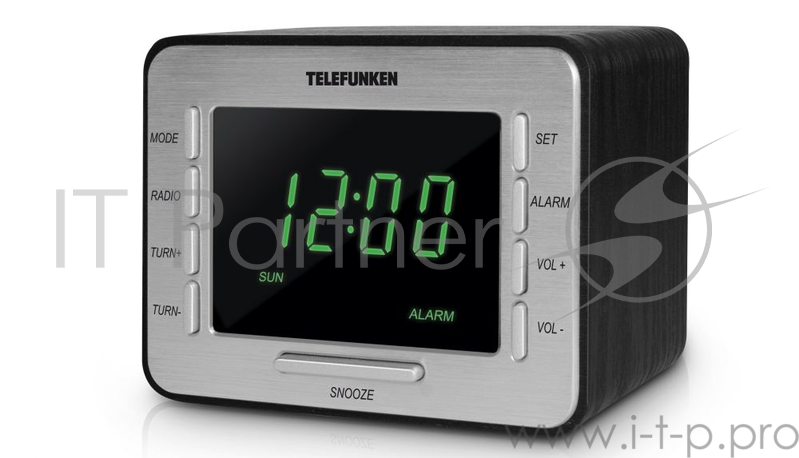 Радиоприемник настольный Telefunken TF-1508 черный/серебристый