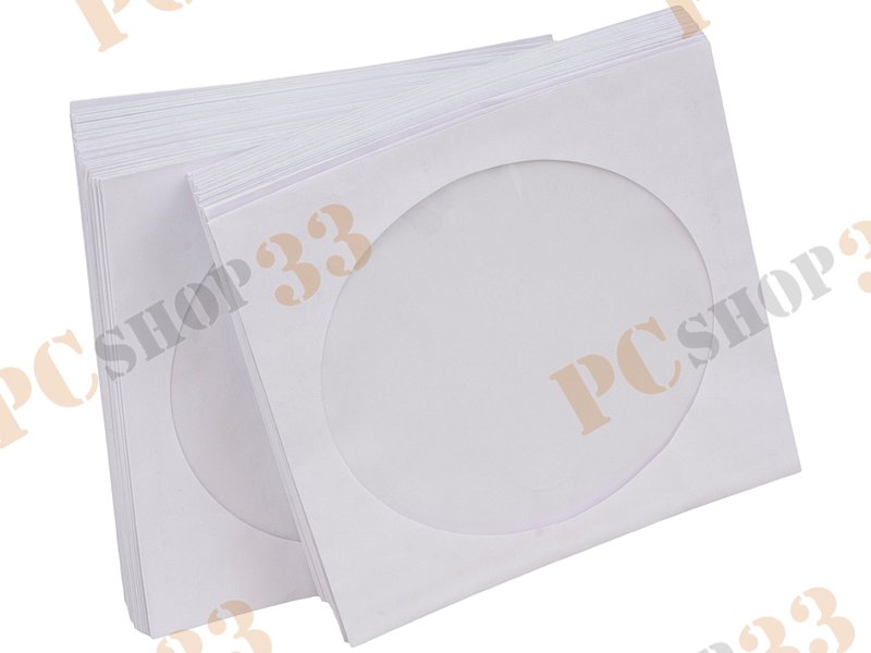 Конверты для CD/DVD (100шт./уп.), бумажные, белый