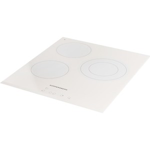 Электрическая варочная поверхность Kuppersberg Электрическая независимая варочная поверхность стеклокерамическая, ширина 45 см, 3 зоны ускоренного нагрева HI-Light, сенсорное управление, 3цифровых дисплея, 9 уровней мощности, автоматика закипания, ав