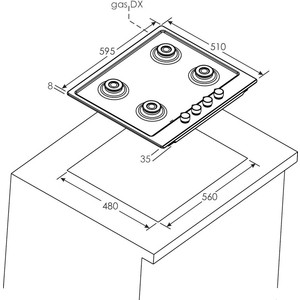 Газовая варочная поверхность Candy CHW6BRBB черный