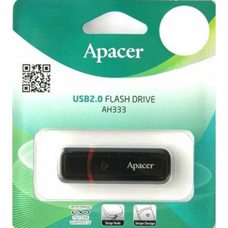 Флеш накопитель 16GB Apacer Handy Steno AH333, USB 2.0, Черный