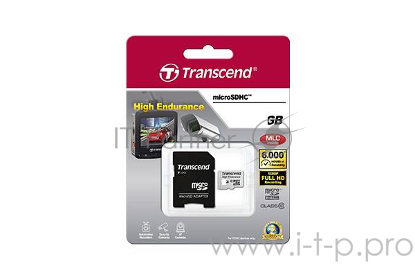 Карта памяти Transcend 16GB microSDHC Card UHS-I Class 10 High Endurance R/W 21/20 MB/s