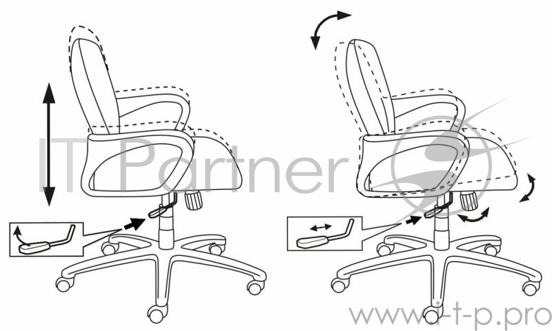 Кресло Бюрократ CH-818AXSN-Low/15-21 низкая спинка черный 15-21