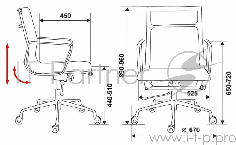 Кресло руководителя Бюрократ CH-996-Low/007 низкая спинка коричневый сетка крестовина хромированная