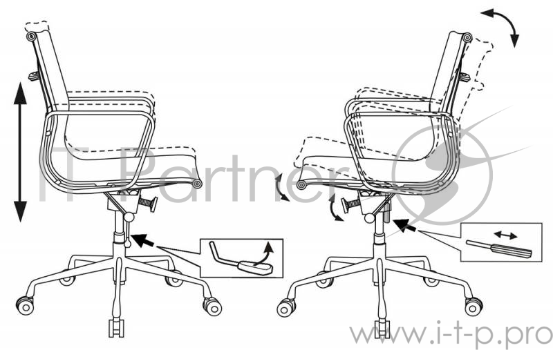 Кресло руководителя Бюрократ CH-996-Low/007 низкая спинка коричневый сетка крестовина хромированная