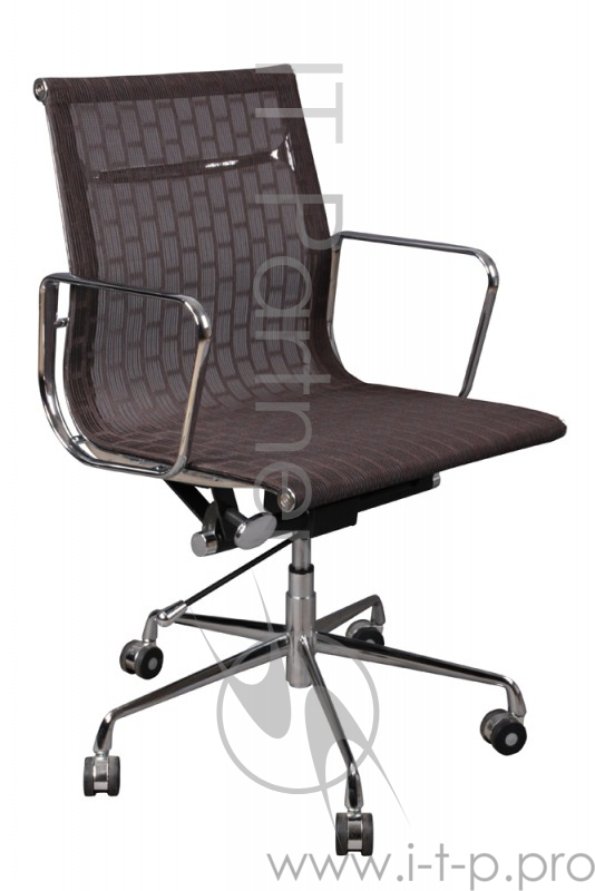 Кресло руководителя Бюрократ CH-996-Low/007 низкая спинка коричневый сетка крестовина хромированная
