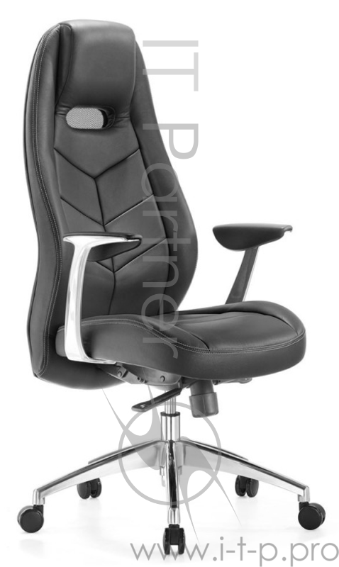 Кресло руководителя Бюрократ Zen/Black черный кожа крестовина полированный алюминий