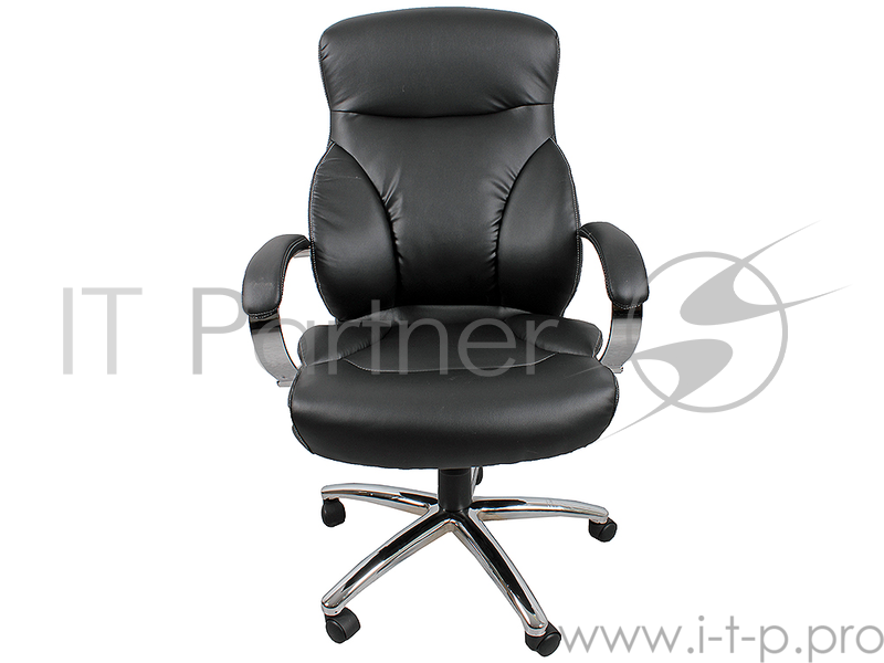 Кресло руководителя COLLEGE H-9582L-1K Черный экокожа, 120 кг, подлокотники кожа/хром, крестовина хром, (ШxГxВ), см 68x70x117-127