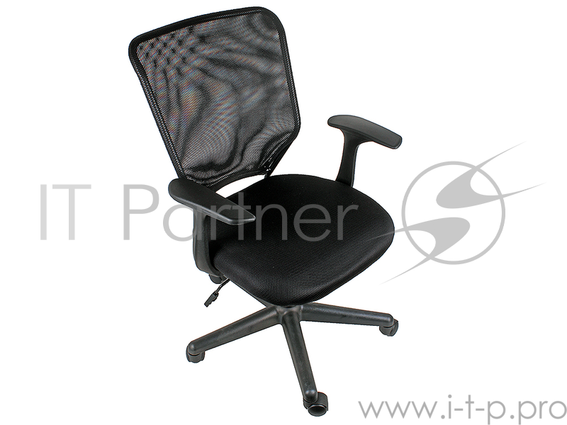 Кресло офисное COLLEGE H-8828F, черное ткань, сетчатый акрил, 120 кг, крестовина и подлокотники черный пластик. (ШxГxВ), см 58x52x86-96