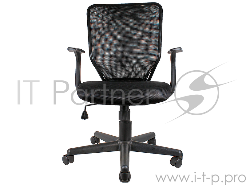 Кресло офисное COLLEGE H-8828F, черное ткань, сетчатый акрил, 120 кг, крестовина и подлокотники черный пластик. (ШxГxВ), см 58x52x86-96