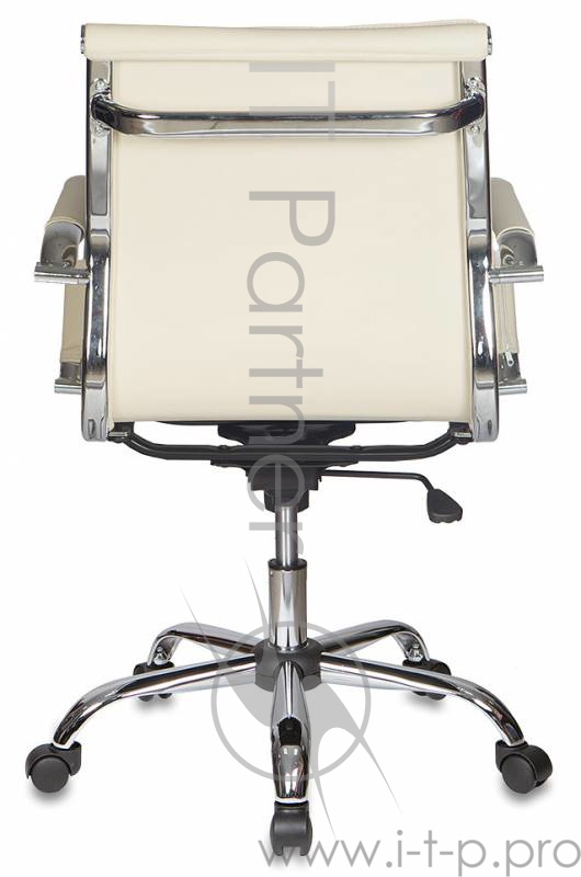 Кресло руководителя Бюрократ CH-991-Low/Ivory низкая спинка слоновая кость искусственная кожа крестовина хром
