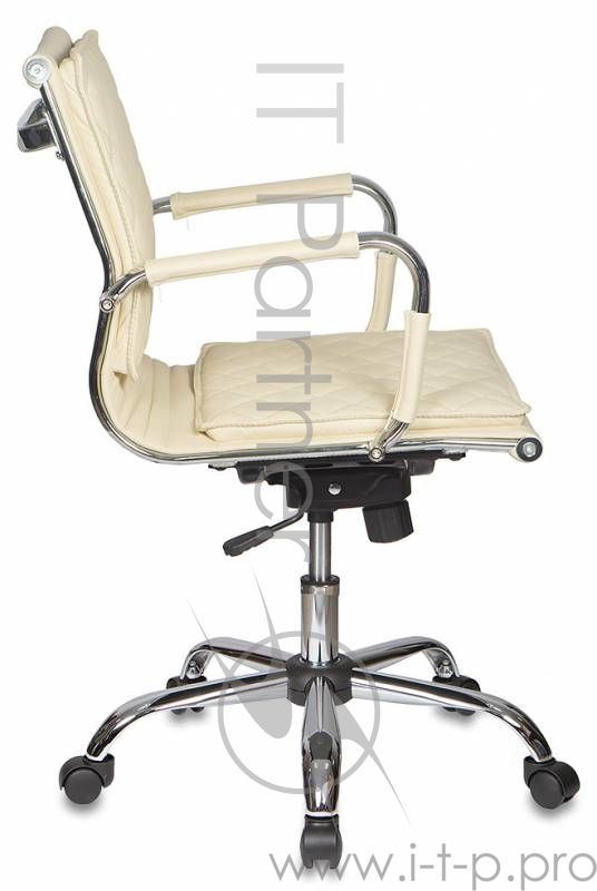 Кресло руководителя Бюрократ CH-991-Low/Ivory низкая спинка слоновая кость искусственная кожа крестовина хром