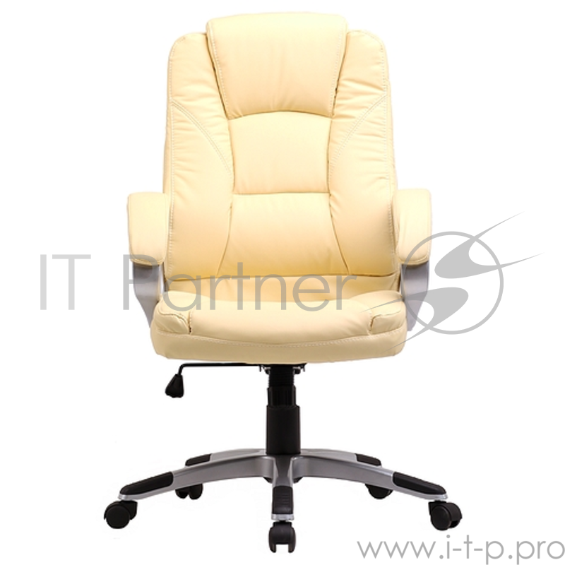 Кресло руководителя COLLEGE BX-3177 Бежевый, экокожа, 120 кг, подл. пластик/кожа, крест. пластик с вставками, спинка 70 см